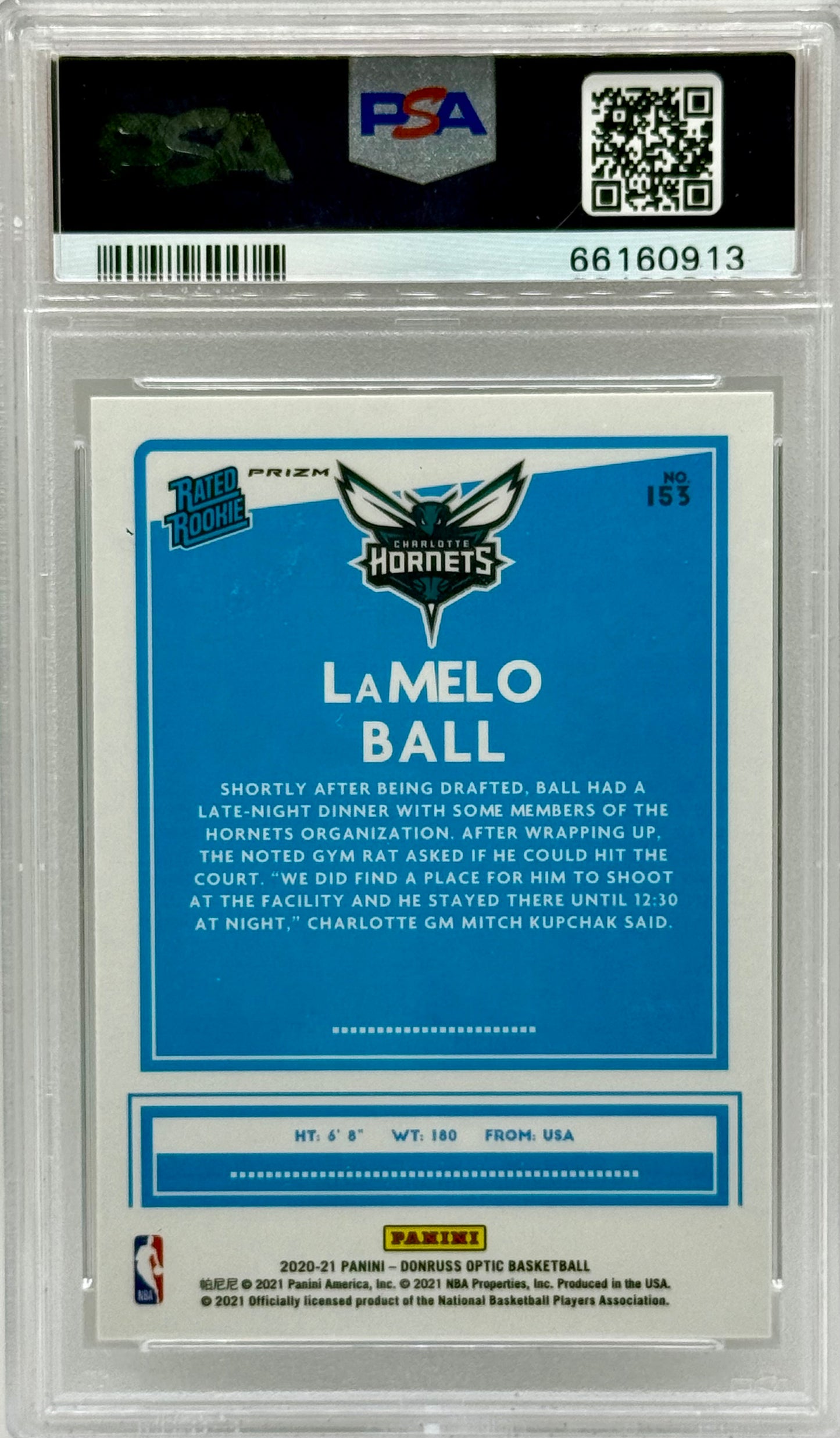 LaMelo Ball 2020 Donruss Optic Rated Rookie PSA 10