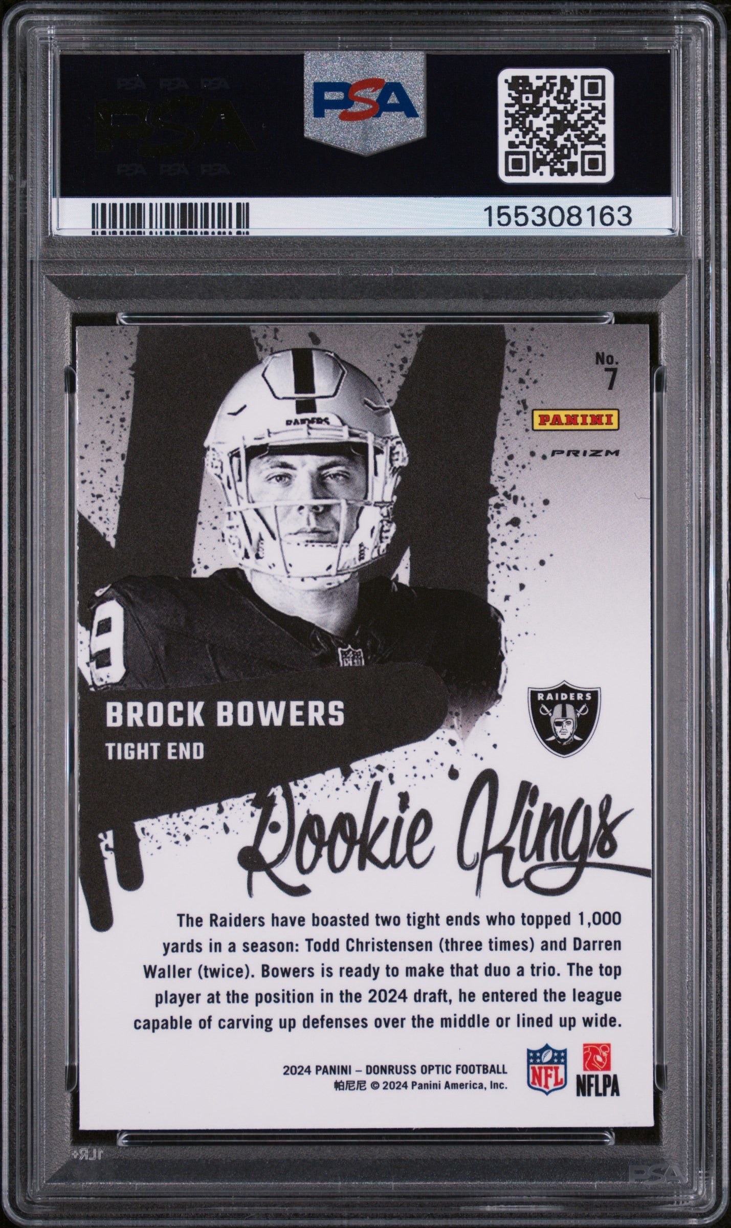 Brock Bowers 2024 Donruss Optic Rookie Kings PSA 10
