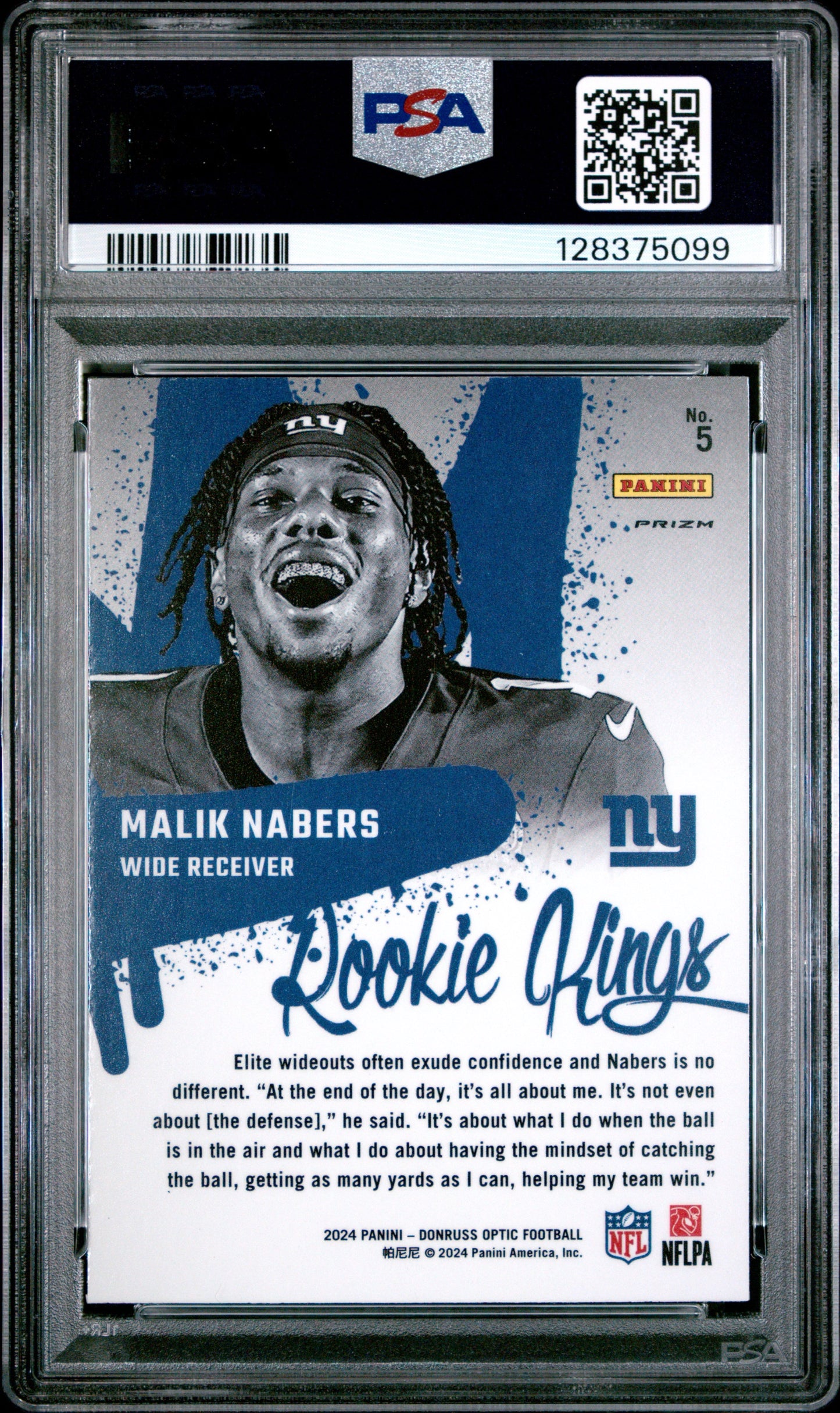 Malik Nabers 2024 Donruss Optic Rookie Kings PSA 10
