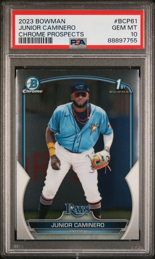 Junior Caminero 2023 Bowman Chrome RC PSA 10