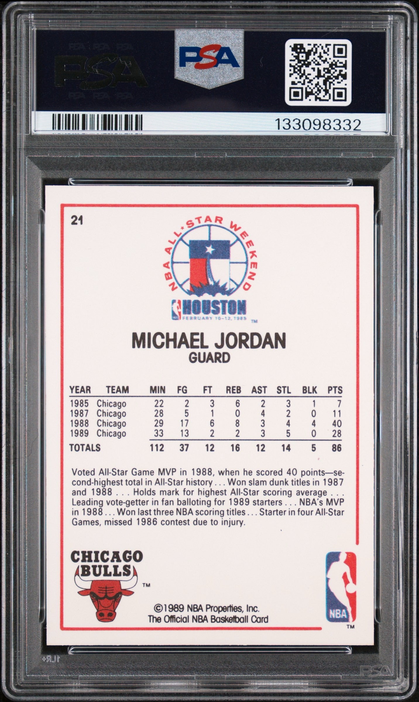 Michael Jordan 1989-1990 Hoops All Star Game PSA 10