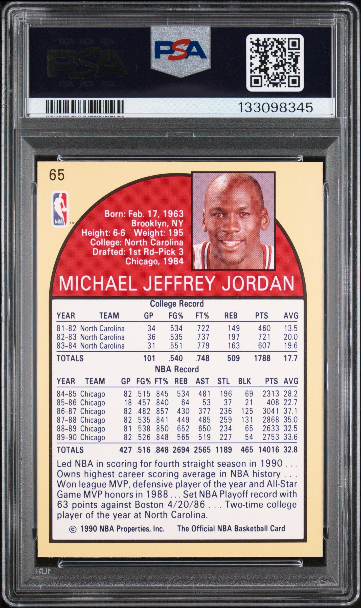 Michael Jordan 1990 Hoops PSA 10