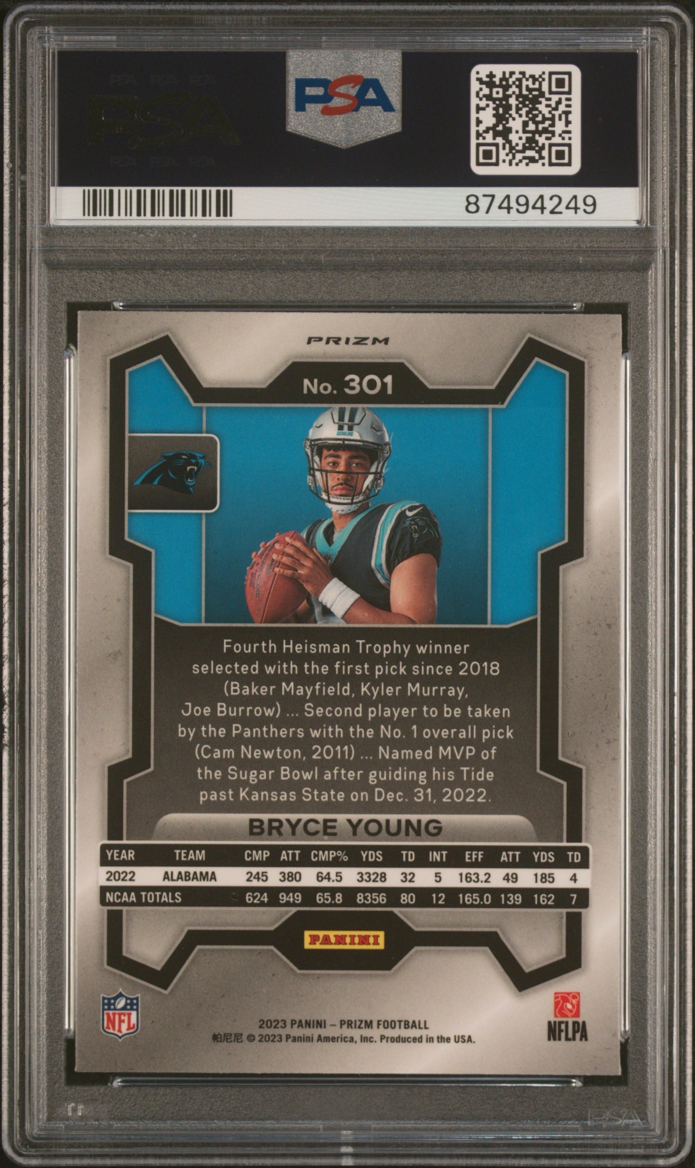 Bryce Young 2023 Panini Silver Variation RC PSA 10