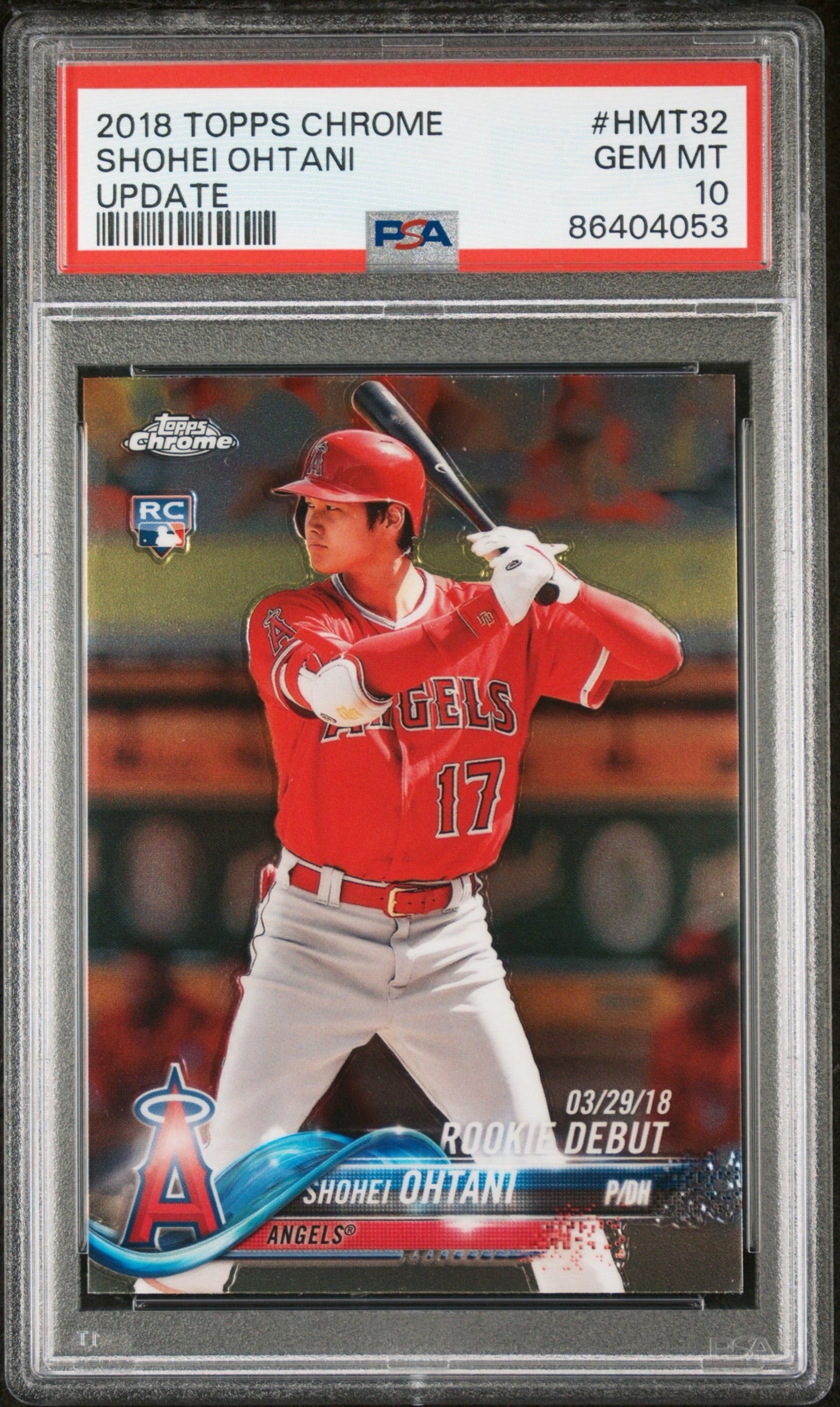 Shohei Ohtani 2018 Topps Chrome Update RC PSA 10