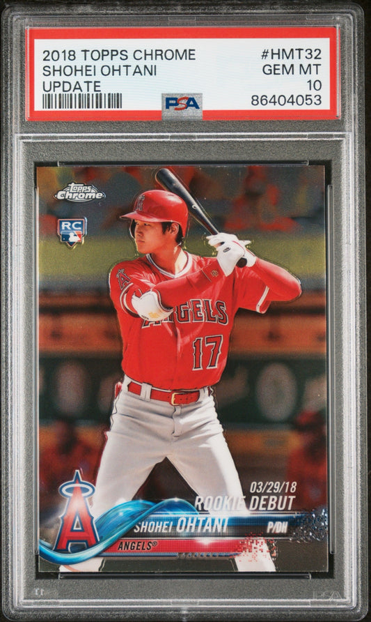 Shohei Ohtani 2018 Topps Chrome Update RC PSA 10