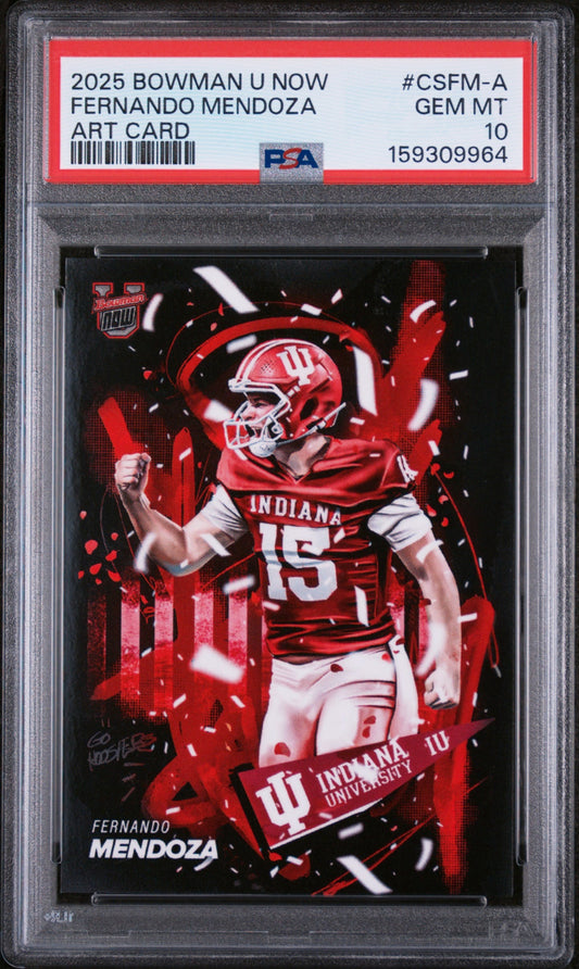 Fernando Mendoza 2025 Bowman U Now Ecased Art PSA 10
