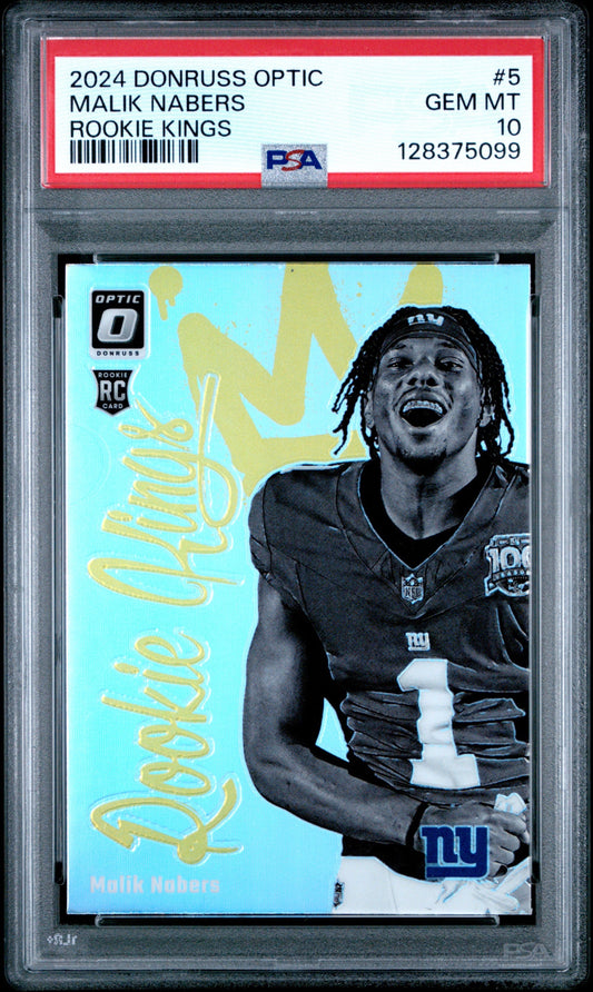 Malik Nabers 2024 Donruss Optic Rookie Kings PSA 10