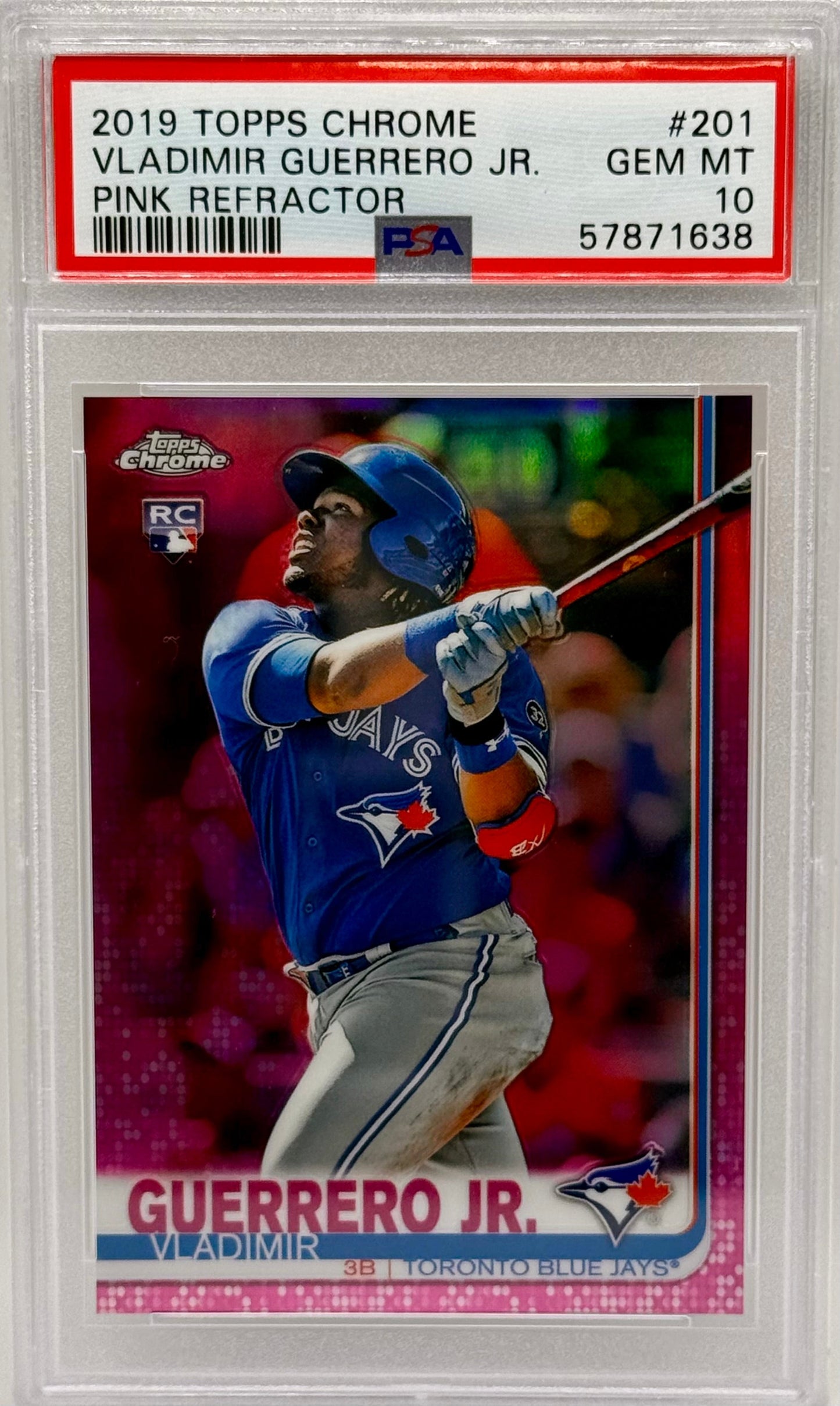 Vladimir Guerrero Jr. 2019 Topps Chrome Pink Refractor RC PSA 10