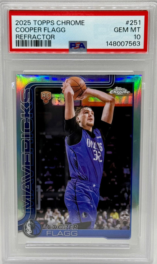 Cooper Flagg 2025 Topps Chrome Refractor PSA 10