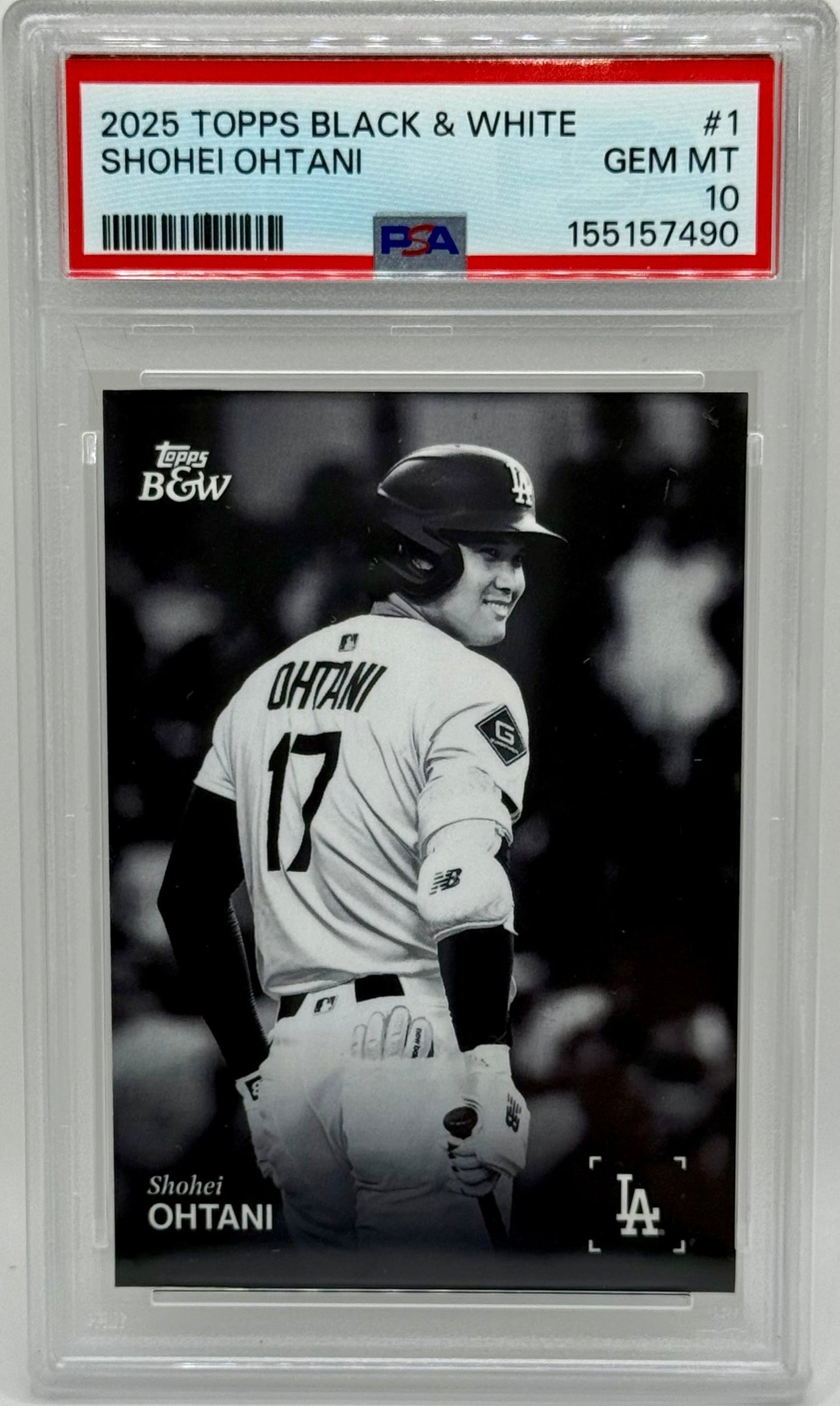 Shohei Ohtani 2025 Topps Black and White PSA 10