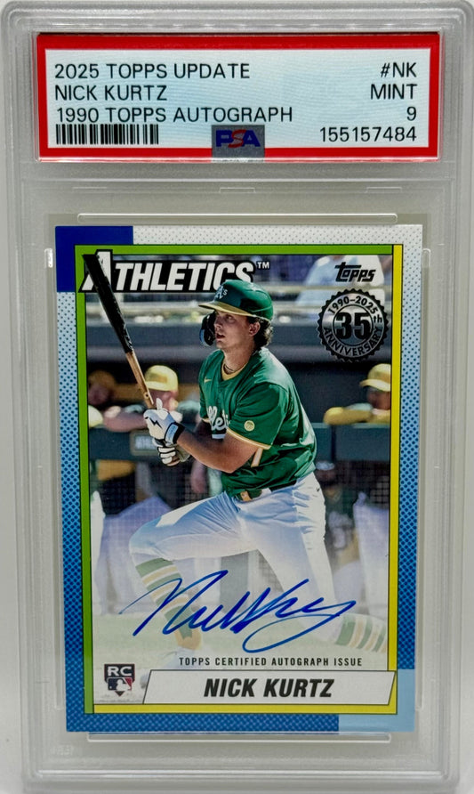 Nick Kurtz 2025 Topps Update RC Auto PSA 9