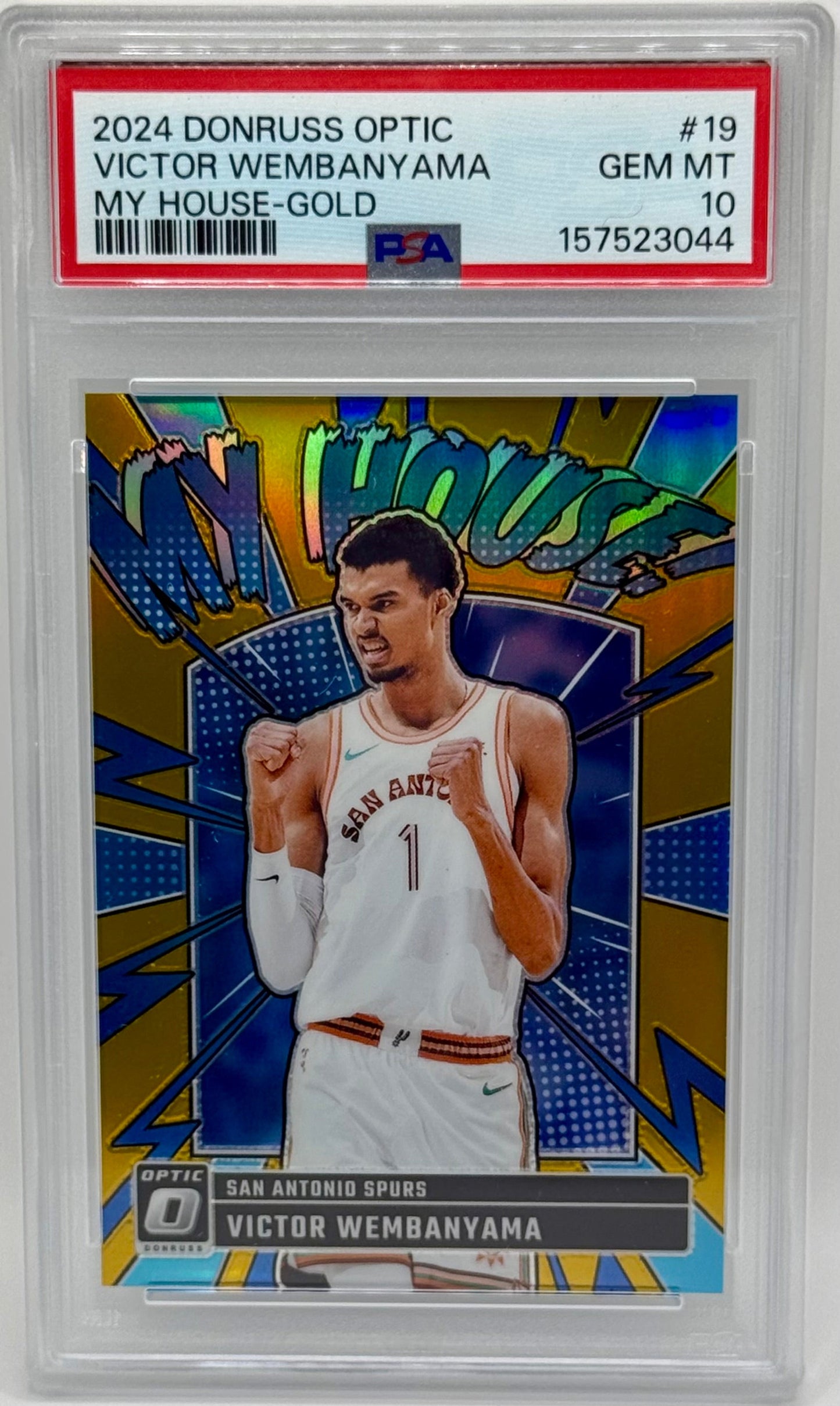 Victor Wembanyama 2024-2025 Panini Donruss Optic My house Gold /10 PSA 10