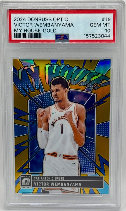 Victor Wembanyama 2024-2025 Panini Donruss Optic My house Gold /10 PSA 10