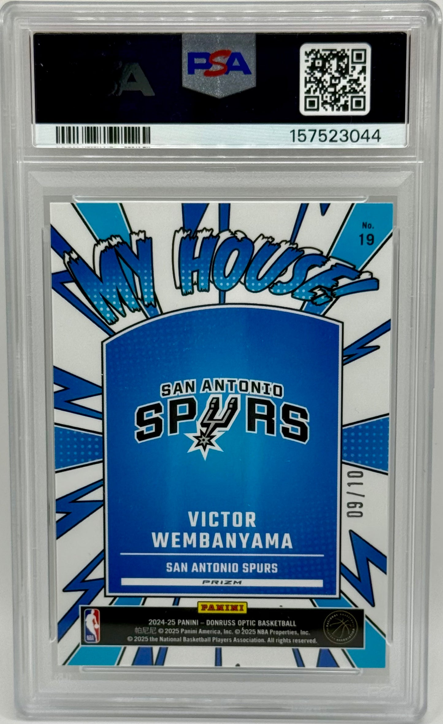 Victor Wembanyama 2024-2025 Panini Donruss Optic My house Gold /10 PSA 10
