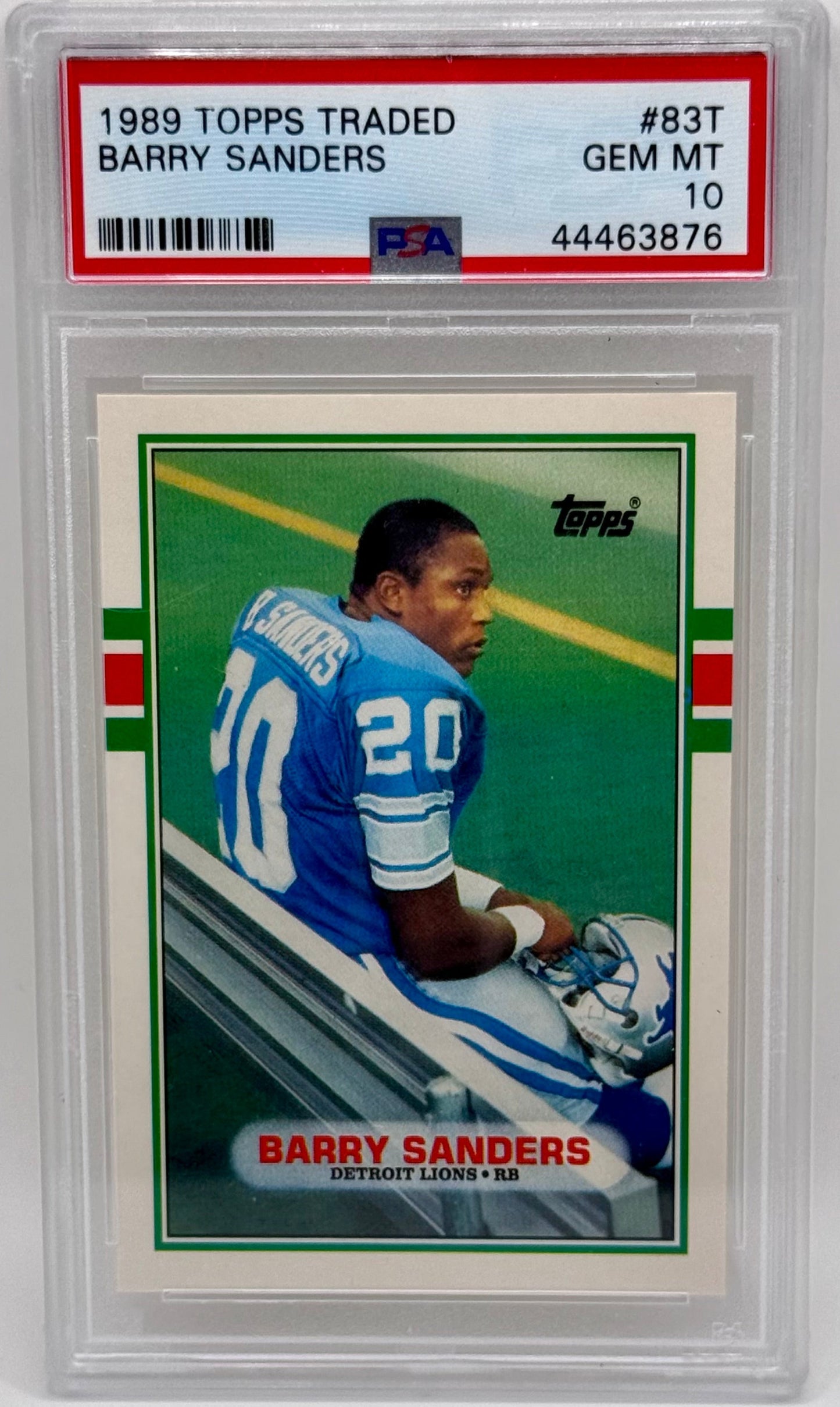 Barry Sanders 1989 Topps Traded RC PSA 10