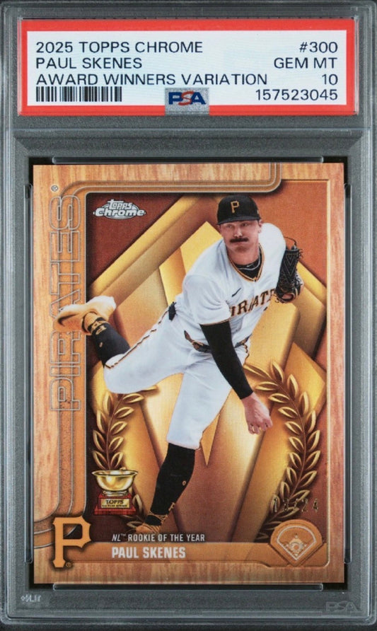 Paul Skenes 2025 Topps Chrome Award Winners PSA 10 POP 1