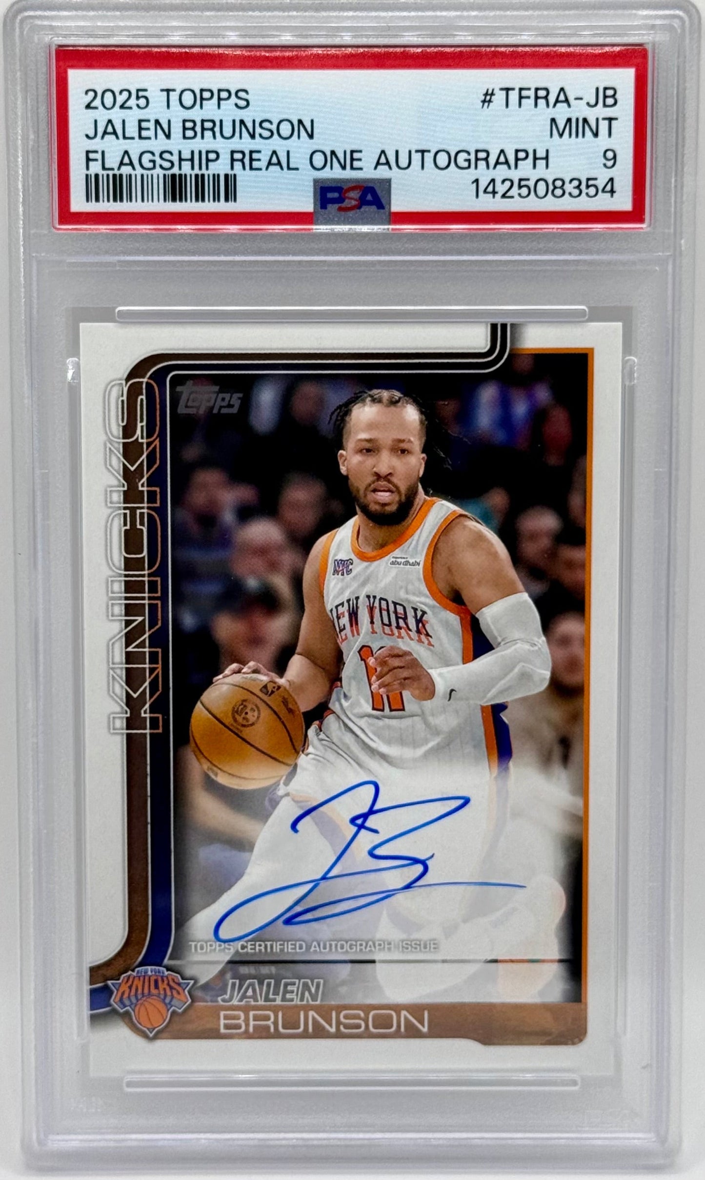 Jalen Brunson 2025 Topps Real One Auto PSA 9
