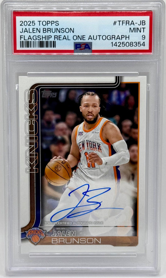Jalen Brunson 2025 Topps Real One Auto PSA 9