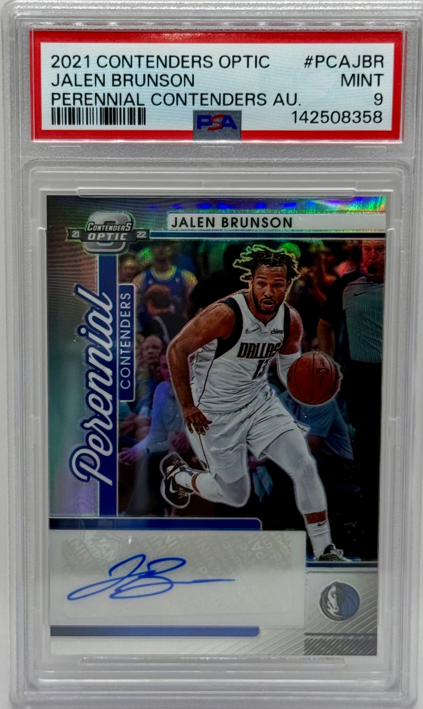 Jalen Brunson 2021 Contenders Optic Auto /99 PSA 9