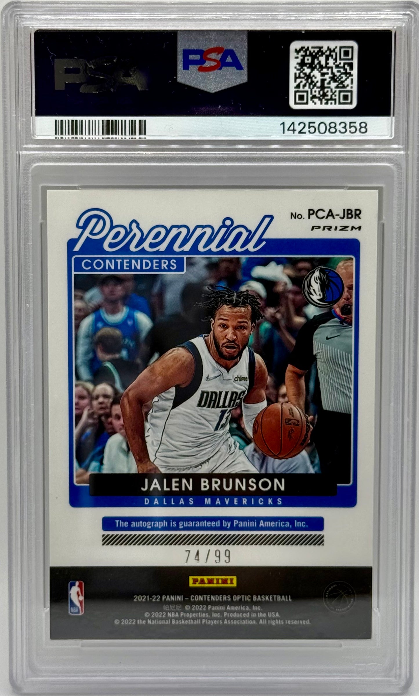 Jalen Brunson 2021 Contenders Optic Auto /99 PSA 9