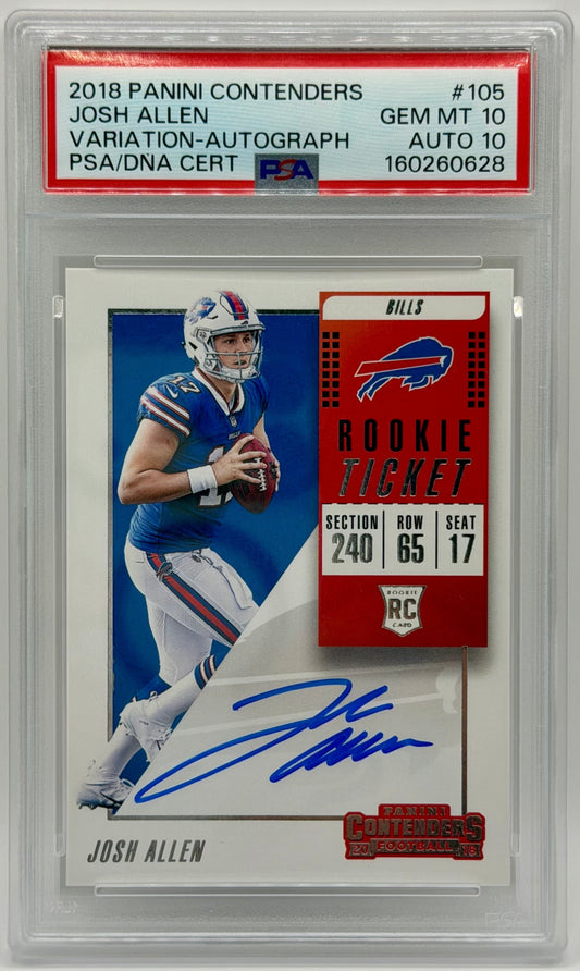 Josh Allen 2018 Panini Contenders Variation Auto PSA 10 Auto 10