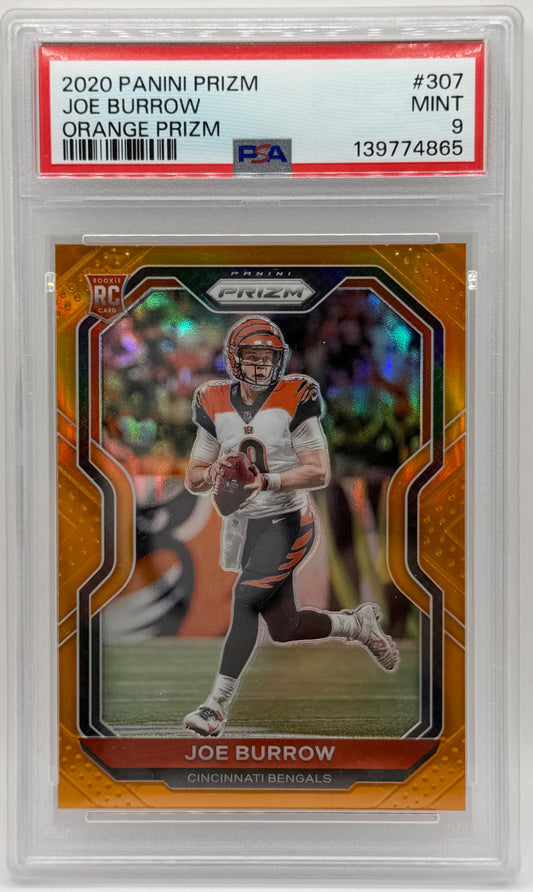Joe Burrow 2020 Panini Prizm RC Orange Prizm /249 PSA 9