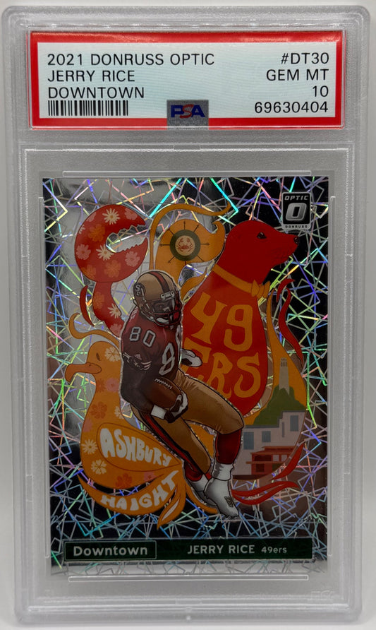 Jerry Rice 2021 Optic Downtown PSA 10