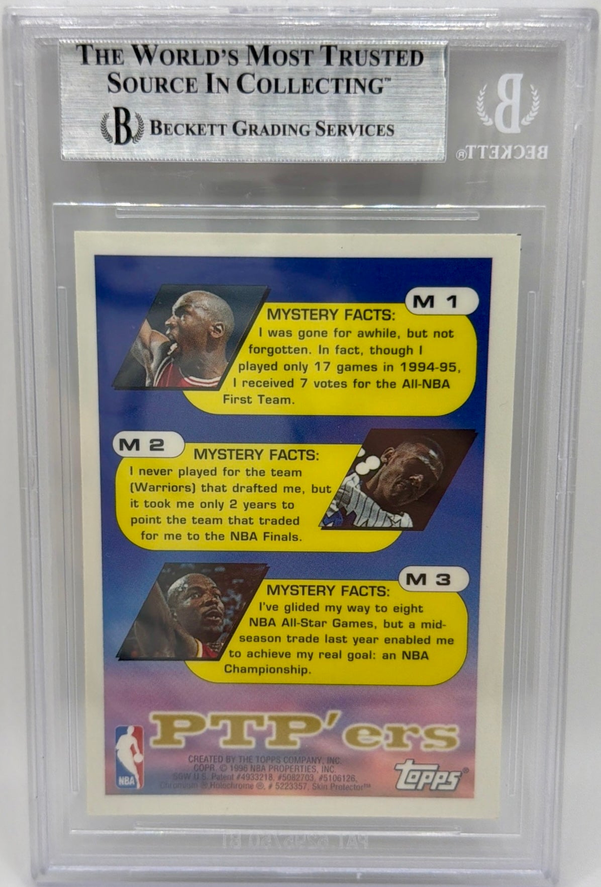 Michael Jordan 1995 Topps Mystery Finest Refractor #M1 BGS 6