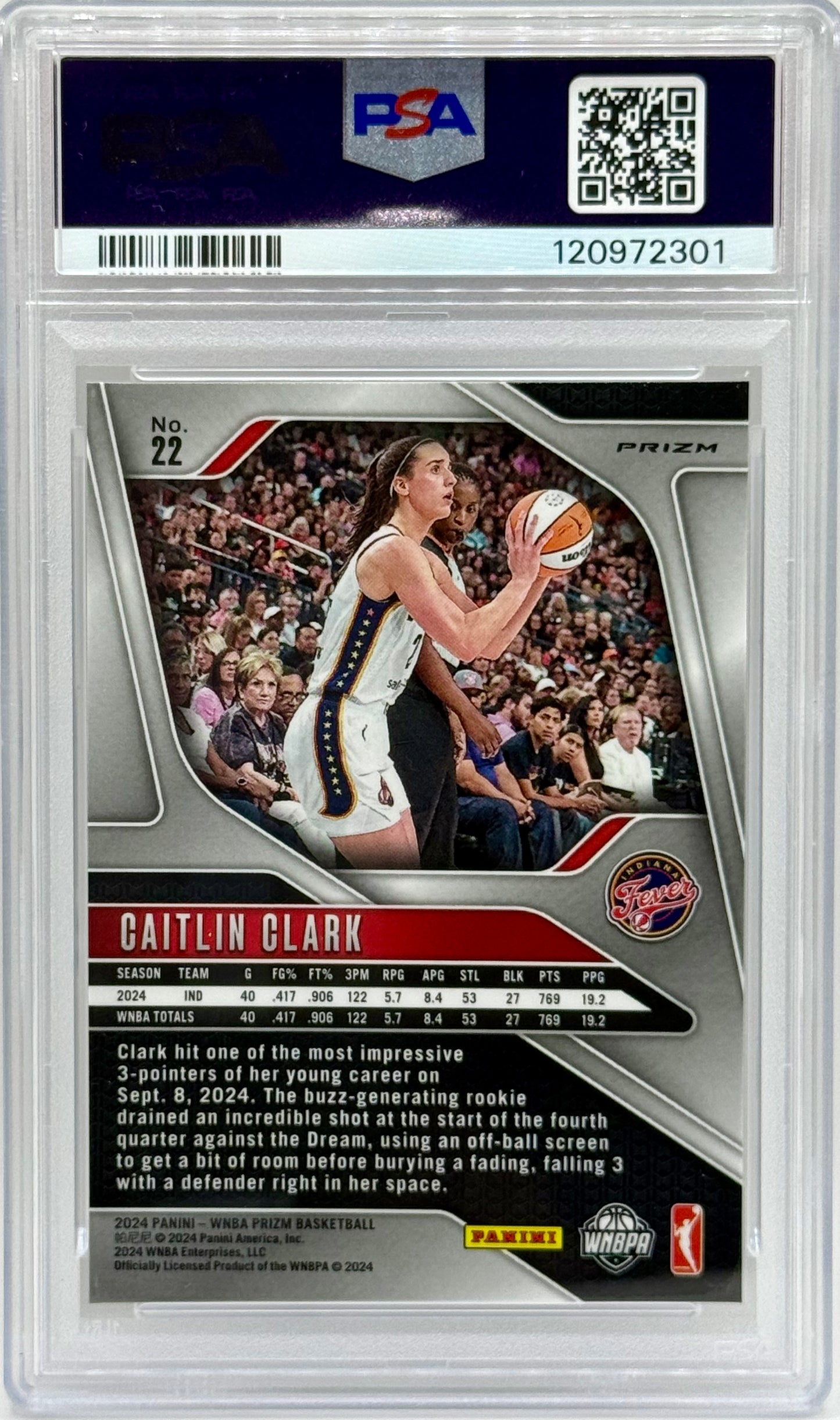 Caitlin Clark 2024 Silver Prizm PSA 9