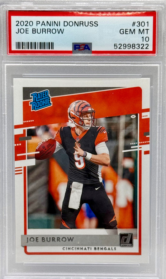 Joe Burrow 2020 Panini Donruss Rated Rookie PSA 10
