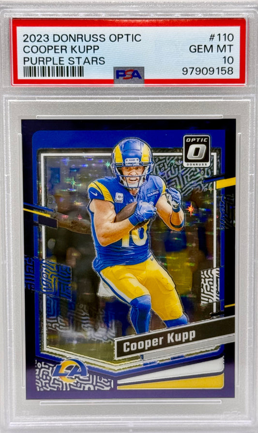 Cooper Kupp 2023 Donruss Optic Purple Stars /15 PSA 10