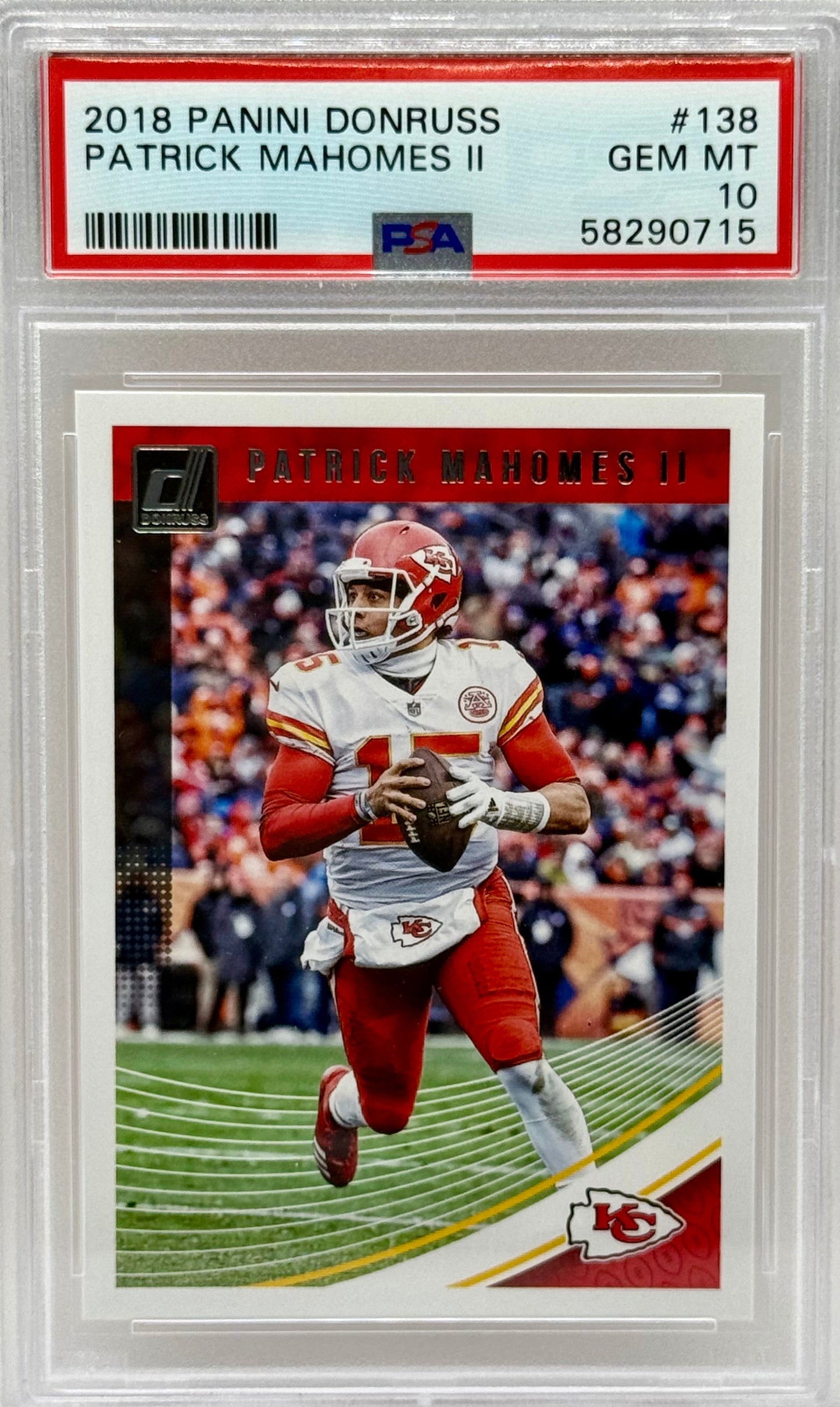 Patrick Mahomes 2018 Panini Donruss PSA 10