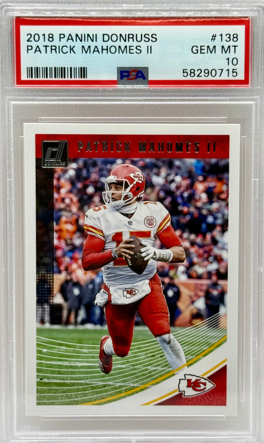Patrick Mahomes 2018 Panini Donruss PSA 10