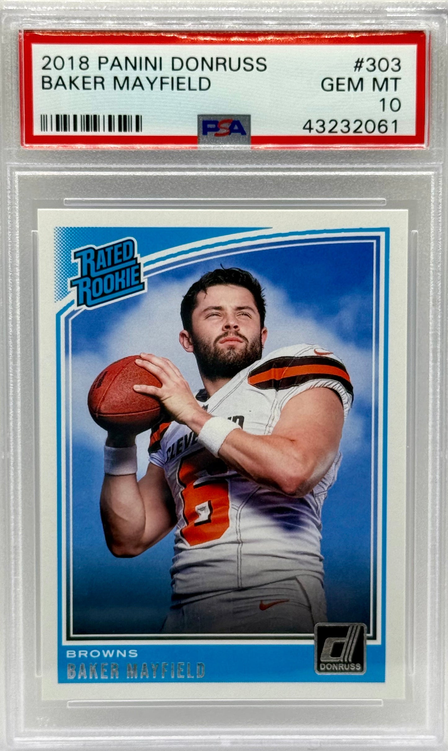 Baker Mayfield 2018 Panini Donruss RC PSA 10