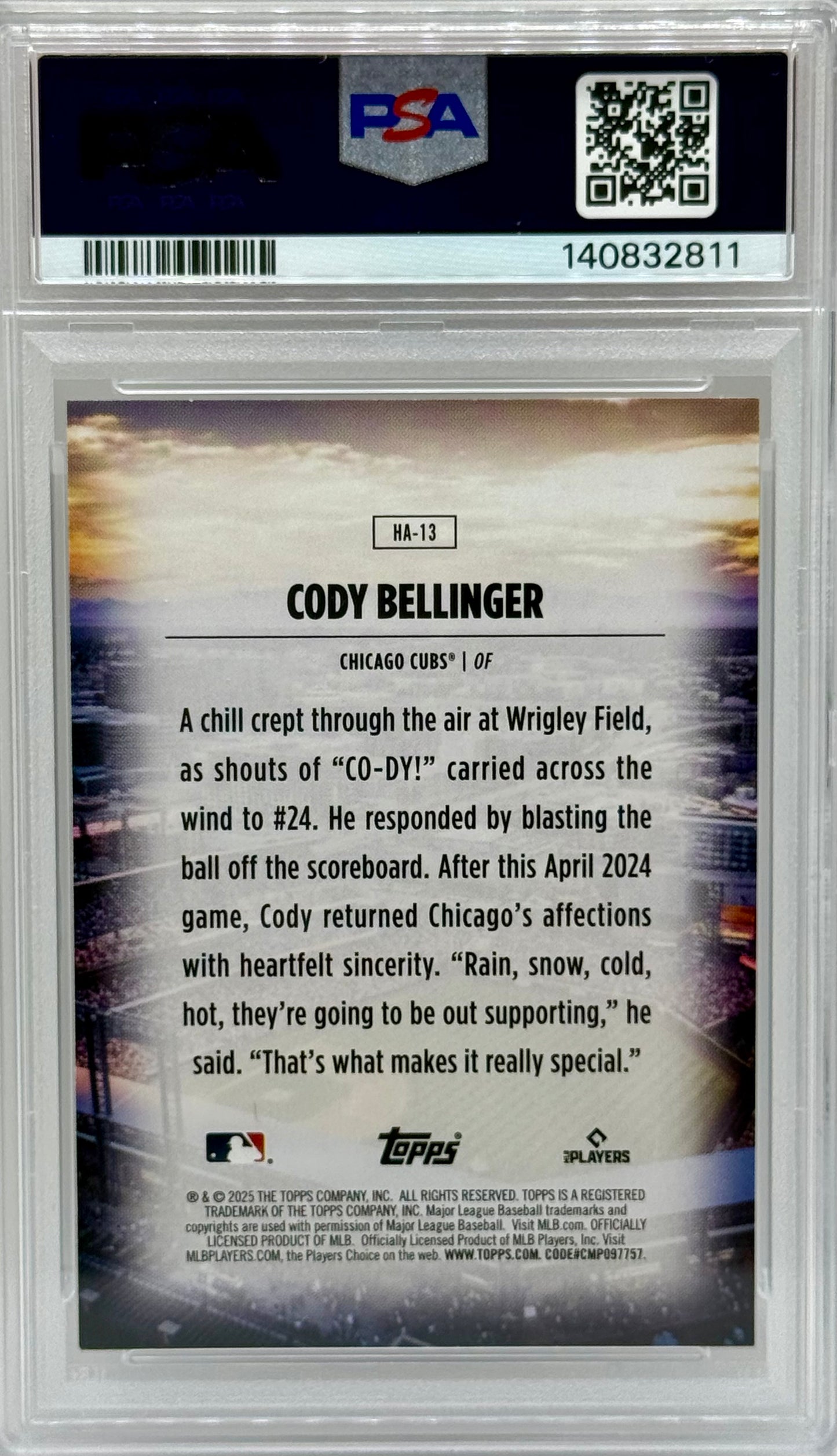 Cody Bellinger 2025 Topps Home Field Advantage PSA 9