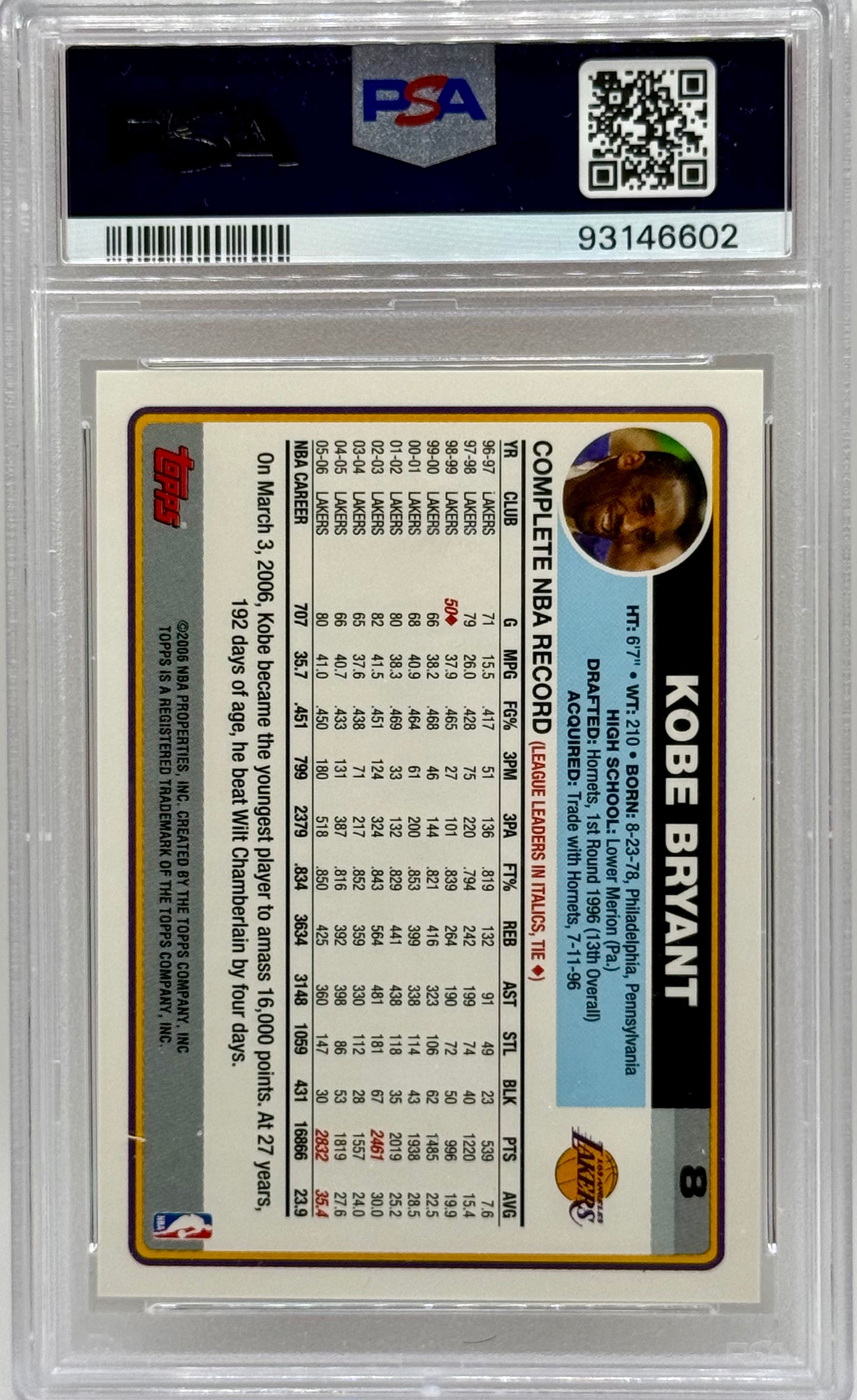 Kobe Bryant 2024 Topps PSA 10